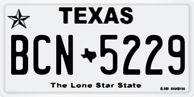 TX license plate BCN5229