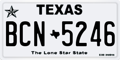 TX license plate BCN5246