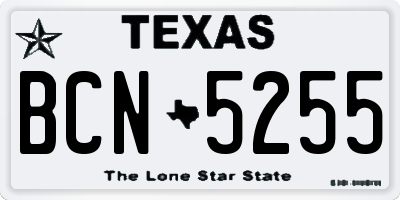TX license plate BCN5255