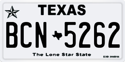 TX license plate BCN5262