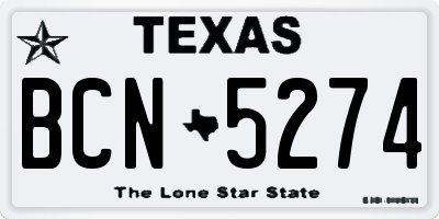 TX license plate BCN5274