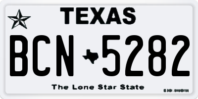 TX license plate BCN5282