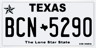 TX license plate BCN5290