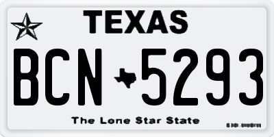 TX license plate BCN5293
