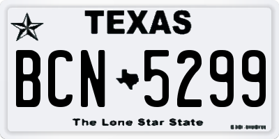 TX license plate BCN5299