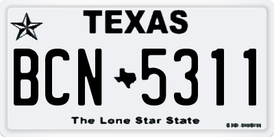 TX license plate BCN5311