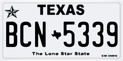 TX license plate BCN5339