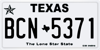 TX license plate BCN5371