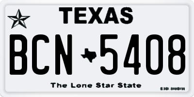 TX license plate BCN5408