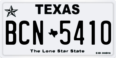 TX license plate BCN5410