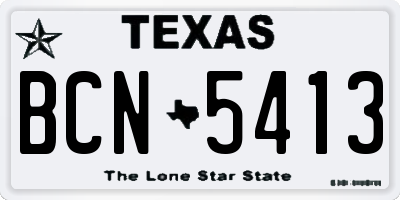 TX license plate BCN5413