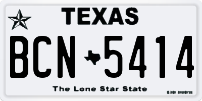 TX license plate BCN5414