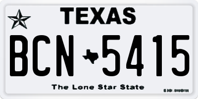 TX license plate BCN5415
