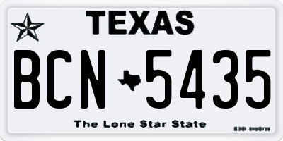 TX license plate BCN5435