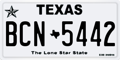 TX license plate BCN5442