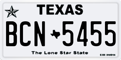 TX license plate BCN5455