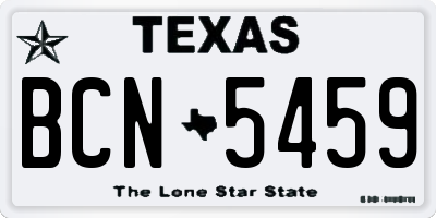TX license plate BCN5459