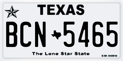 TX license plate BCN5465