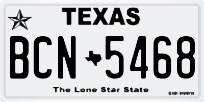 TX license plate BCN5468