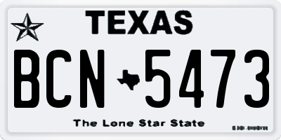 TX license plate BCN5473