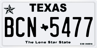 TX license plate BCN5477