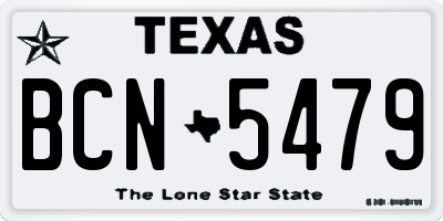 TX license plate BCN5479
