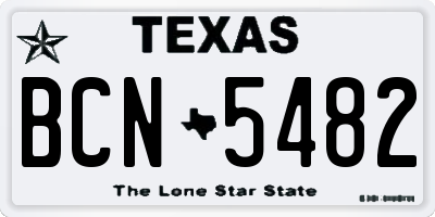 TX license plate BCN5482
