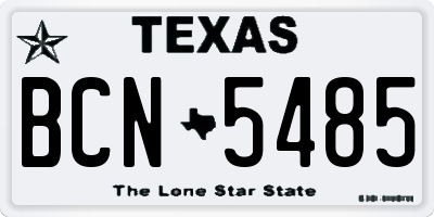 TX license plate BCN5485