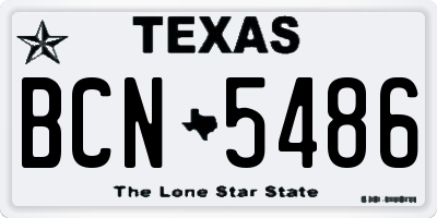 TX license plate BCN5486