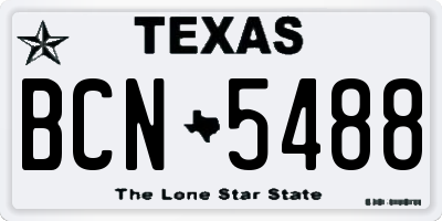 TX license plate BCN5488