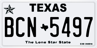 TX license plate BCN5497