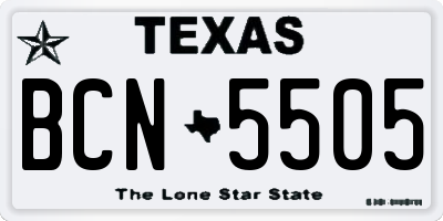 TX license plate BCN5505