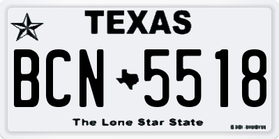 TX license plate BCN5518