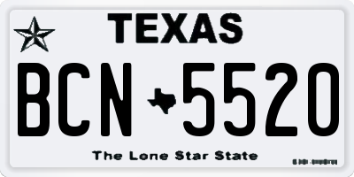 TX license plate BCN5520