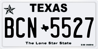 TX license plate BCN5527