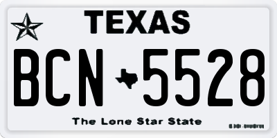 TX license plate BCN5528