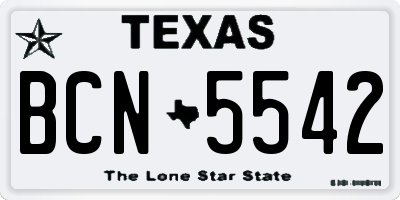 TX license plate BCN5542
