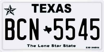 TX license plate BCN5545