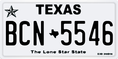 TX license plate BCN5546