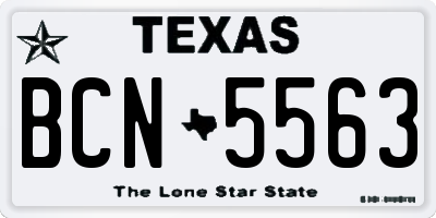 TX license plate BCN5563