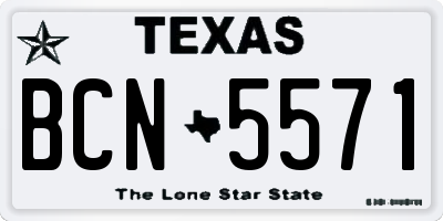 TX license plate BCN5571