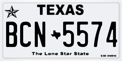 TX license plate BCN5574