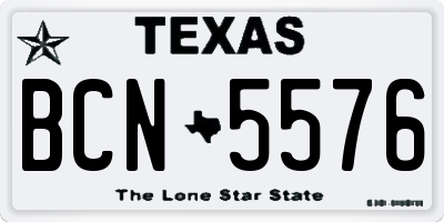 TX license plate BCN5576