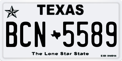 TX license plate BCN5589