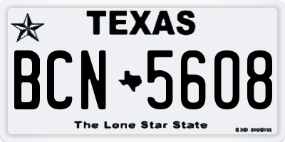 TX license plate BCN5608