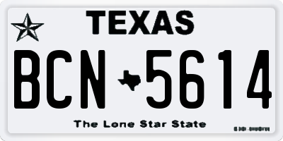 TX license plate BCN5614