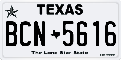 TX license plate BCN5616