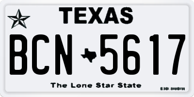 TX license plate BCN5617