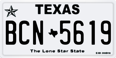 TX license plate BCN5619