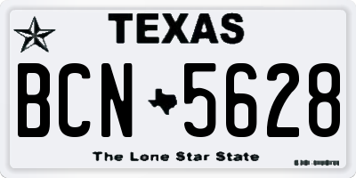 TX license plate BCN5628